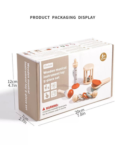 Bearhug Rain Sound Tube Wooden musical instrument toy (5-piece set)