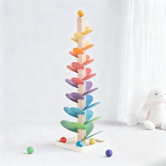 Wooden Rainbow Music Tree - Educational Stacking Toy with Colorful Beads & Melodies large rainbow music tree
