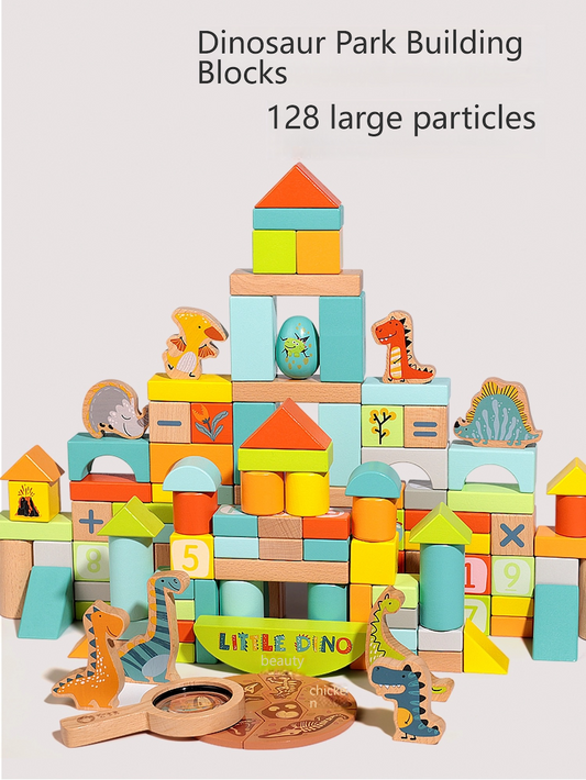 Montessori Bearhug Dinosaur Park Wooden Building Blocks